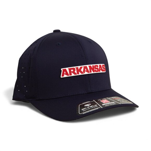 Arkansas Razorbacks ARKANSAS Red 3D Laser Perf R-Flex Cap- Navy - Picture 1 of 3
